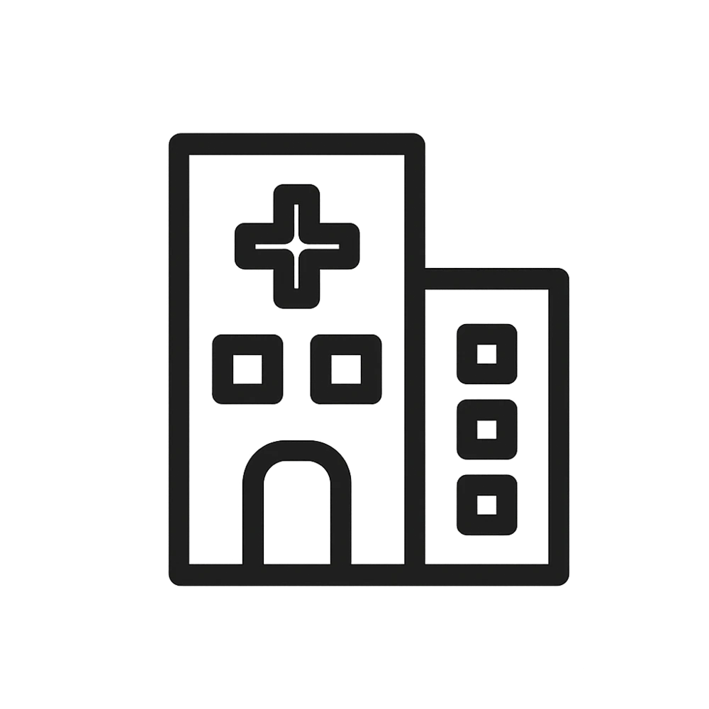 Hospital icon for healthcare facilities